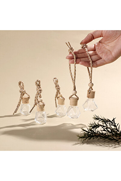 Choice معطر جو للسيارة زجاجي شفاف سعة 8 مل، 5 قطع، معطر جو معلق سعة 8 مل، زجا...