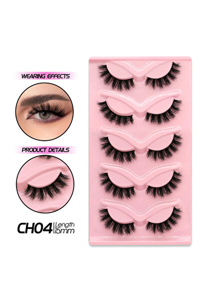 Choice1 ٥ أزواج - CH04 رموش صناعية من فيلتريناي، رموش عين القطة، رموش مانغا، ...