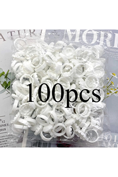 Choice1 زهرة بيضاء S2 100 قطعة بالجملة، غراء رموش للاستخدام مرة واحدة، حامل ح...