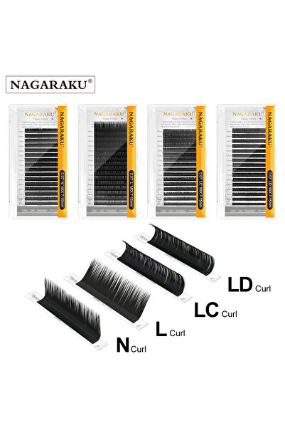 Choice12 مزيج رموش صناعية من ناجاراكو، 7-15 مم، 0.07 مم، لون L، تجعيدات L LC ...