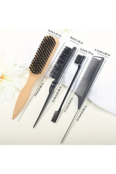 Choice مجموعة فرشاة ومشط بشعيرات الخنزير البري، 4 قطع أو 2/3/4/5 قطع - لتمشيط...