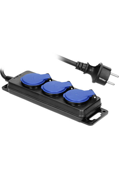 Orno IP44, 3 sockets 2P+Z IP44, rubber cable, H05RR-F 3x1.5mm, length 5m