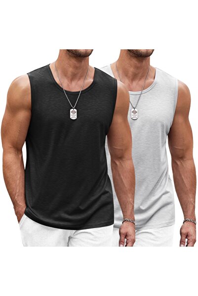 COOFANDY Mens Sleeveless Running Shirt Tank Top Breathable Elastic Quick Dry ...