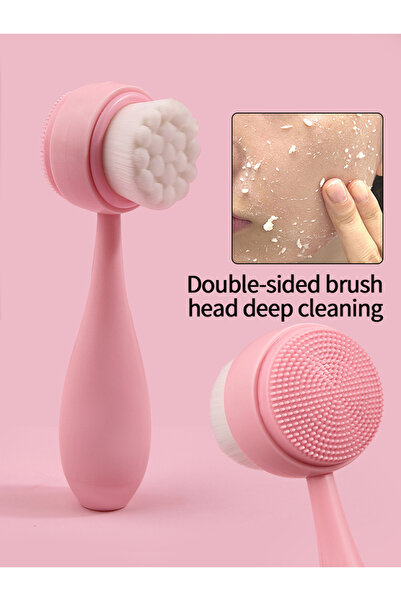Choice فرشاة تنظيف الوجه المصنوعة من السيليكون باللون الوردي، قطعة واحدة، فرش...