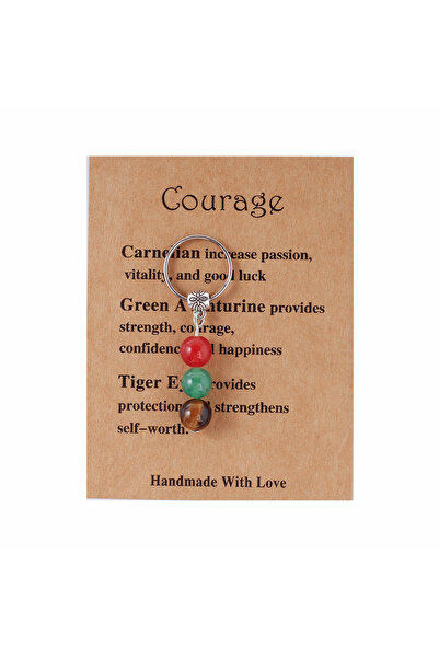 Choice Courage Natural Stone Keychains Women's Men Healing Amethyst Key Ring ...