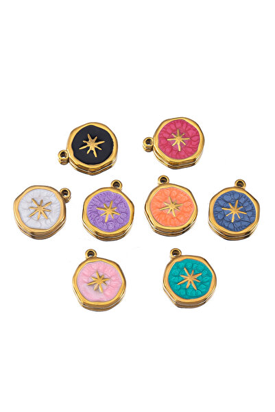 Choice random color 8pcs 18 8pcs Stainless Steel Colored Enamel Love Heart Sh...