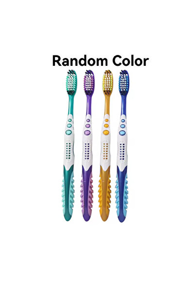 Choice أربع فرش أسنان يدوية بشعيرات صلبة لتنظيف الفم بكفاءة، مغلفة بشكل فردي ...