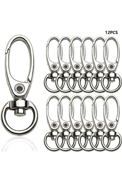 Choice 12 قطعة فضية، 12 قطعة من مشابك الزناد الدوارة، حلقات مفاتيح معدنية، مش...