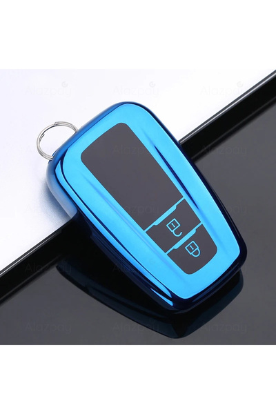 Alazpay غطاء مفتاح من مادة TPU اللامعة لسيارات تويوتا C-HR كورولا راف4 كامري ...