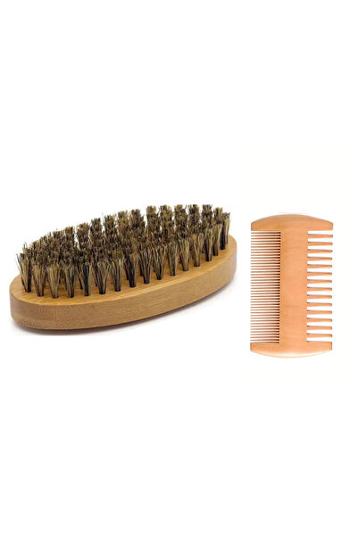 choice2 brush . comb Men's Shaving Brush Set Boar Bristle Portable Barber Nat...