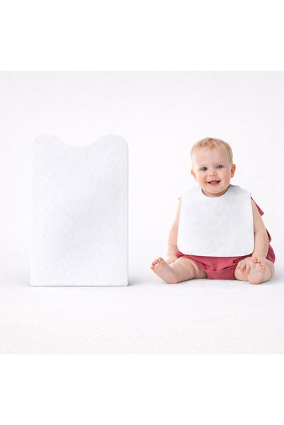 Fabemax Disposable Baby Bibs White 100 Pieces