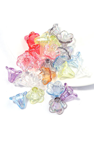 Choice flower 13mm 100pcs/lot Colorful Acrylic Beads Flower Shape Beads Caps ...