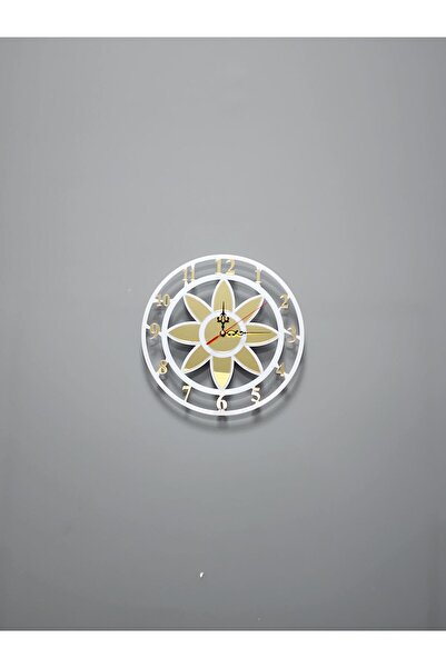 Zoe3 Style ساعة حائط زخرفية حديثة من البليكسي جلاس باللون الأبيض والذهبي بنمط...