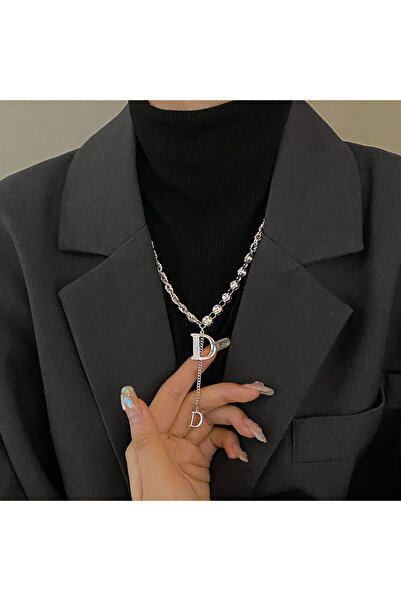 Choice قلادة طويلة من الزركون بتصميم أنيق من SLIVER، مرصعة بحجر الزركون على ش...