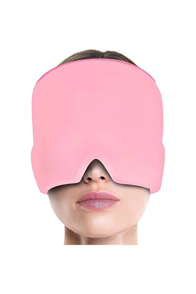 Choice قناع نوم وردي اللون، جل جل لتخفيف الصداع النصفي، قبعة مريحة لتخفيف الص...