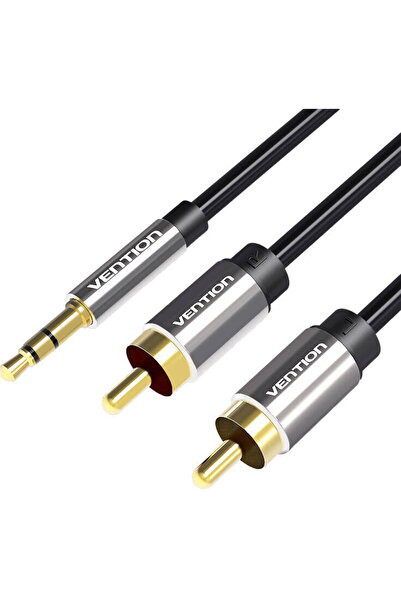 Vention Cablu audio 3,5 mm mascul la 2x RCA mascul 2m BCFBH Negru