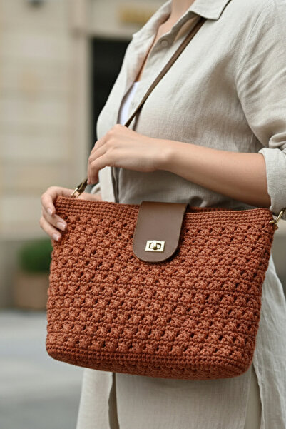 ESAHOME Makrome El Örgüsü Özel Tasarım Kiremit El Çantası