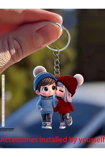Choice A 2D Flat Acrylic Keychain and Car Rearview Mirror Decoration，Couples,...