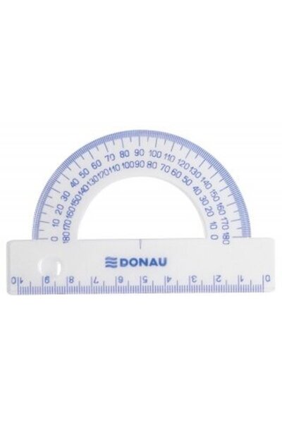 donau Protractor 100mm, 180 degrees, - transparent