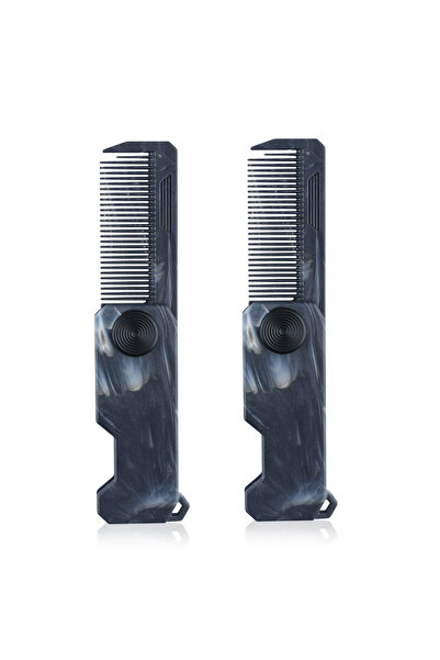 Choice1 2pcs Set A NEW 1/2PCS Marble Pattern Mini Folding Combs Portable Barb...