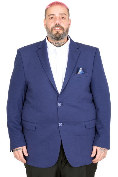 ModeXL Ανδρικό μπουφάν Diago Blazer σε μεγάλο μέγεθος Mode XL 23027 ΣΚΟΥΡΟ ΜΠΛΕ
