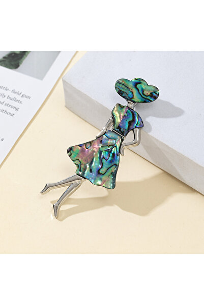 Choice قطعة واحدة من صدفة طبيعية مقاس 82×33 مم، مزينة بقلادة نسائية على شكل ق...