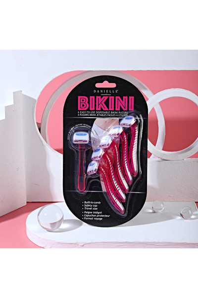 Choice مجموعة شفرات حلاقة نسائية للاستخدام مرة واحدة، 6 قطع، لون وردي، مقبض ب...