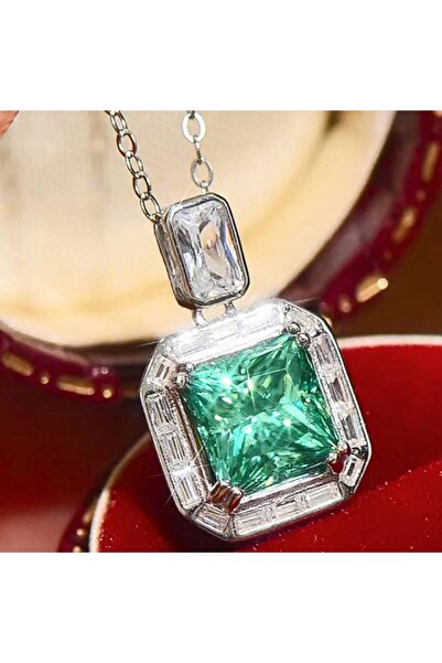Choice XL1518 Huitan Elegant Women Necklace Inlaid Shining Princess Green Cub...