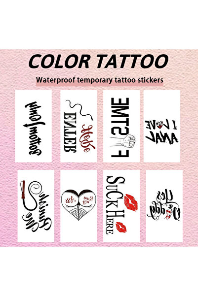 Choice7 WG261-268-8Pcs Couple Line teasing Temporary Tattoo Sticker, Long-las...
