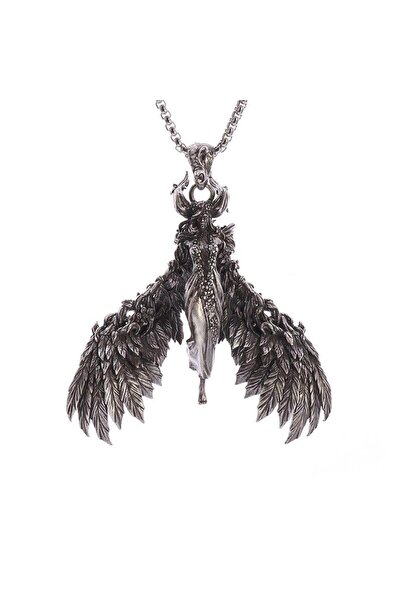 Choice AL19574 - قلادة فضية بتصميم قوطي، ملاك شرير، ساحرة، شيطان، للرجال والن...