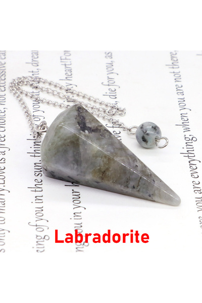 Choice Labradorite Natural Stone Quartz Agates Pendant Reiki Healing Cone Ame...