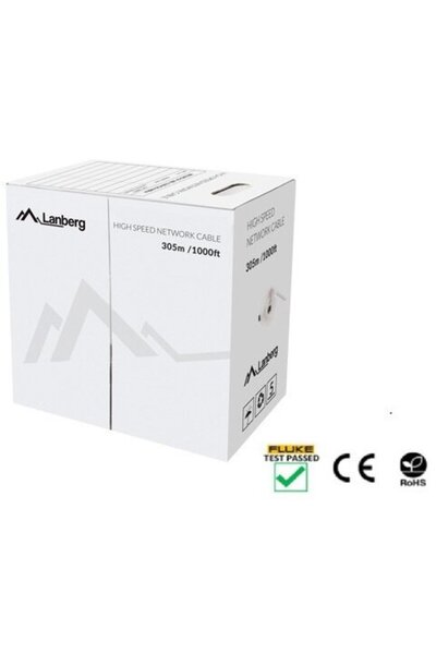 Lanberg CABLE UTP CAT.5E 305M WIRE CU BLACK FLUKE