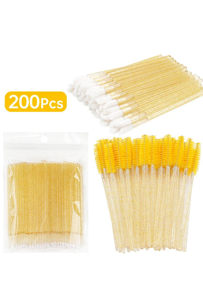 Choice4 200pcs yellow Special Eyelash Removal Brush 200pcs Micro Brush Eyelas...