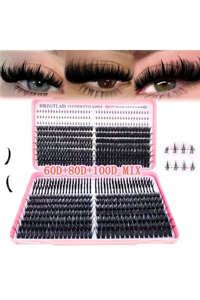 Choice D QA35 60D/80D/100D eyelash clusters with bottom and pointed eyelashes...