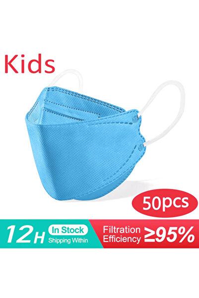 Choice كمامات أطفال زرقاء، 50 قطعة، 10-200 قطعة، كمامات KN95 للأطفال، كمامات ...
