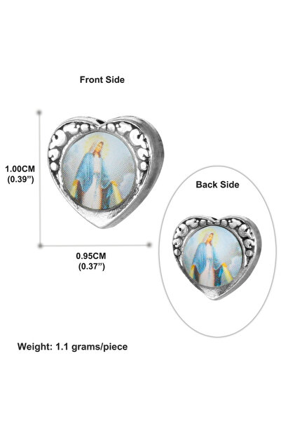 Choice 30pcs 30Pcs Religious Our Lady of Grace Icon Loose Beads Heart Shaped ...