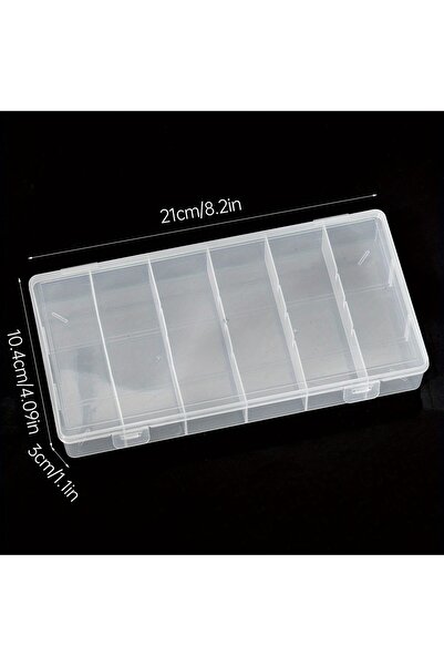 Choice علبة تخزين بيضاء شفافة بستة أقسام لتخزين وصلات الرموش | بلاستيك متين ل...