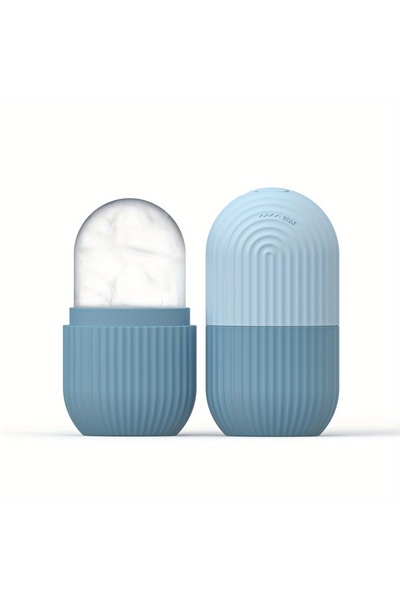 Choice مدلك الوجه والعينين بأسطوانة ثلجية زرقاء من السيليكون - عناية طبيعية ب...