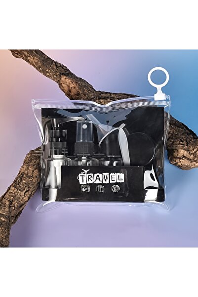 Choice black 7pcs Travel Toiletry Bottle Set Refillable Leakproof Containers ...