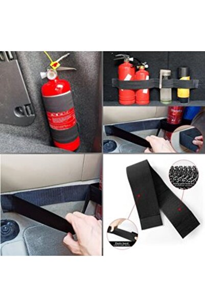 SHOPIENS Curea organizatoare elastică cu 3 poziții, neagră, cu velcro, 5 x 50 cm