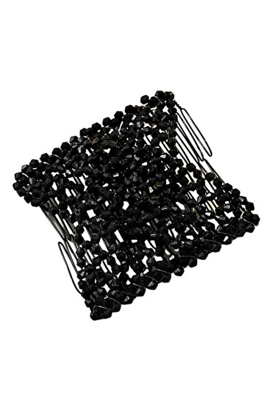 Choice3 مشط شعر سحري مرن أسود للنساء، صفان، سهل التمديد، مثالي لحفلات أعياد ا...