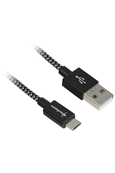 SHARKOON USB 2.0 A-B black / grey 2.0m - Aluminum + Braid