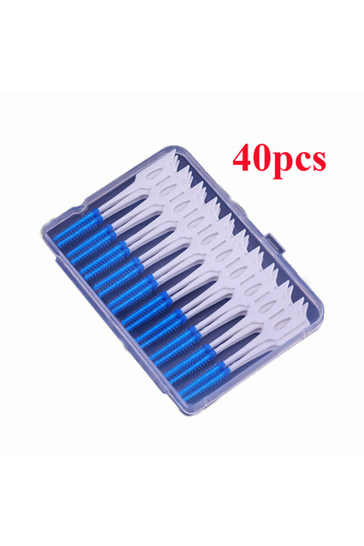 Choice7 40pcs blue 40~150PCS Silicone Interdental Brush Disposable Dental Flo...