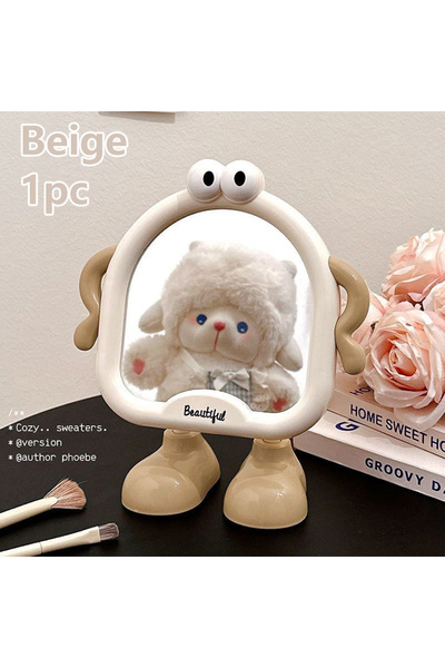 Choice Beige Big Eyes Cute Makeup Mirror Decorative Mirrors Desktop Bedroom H...