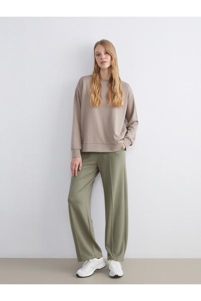 LC Waikiki بنطال رياضي نسائي ناعم الملمس بحزام خصر مطاطي