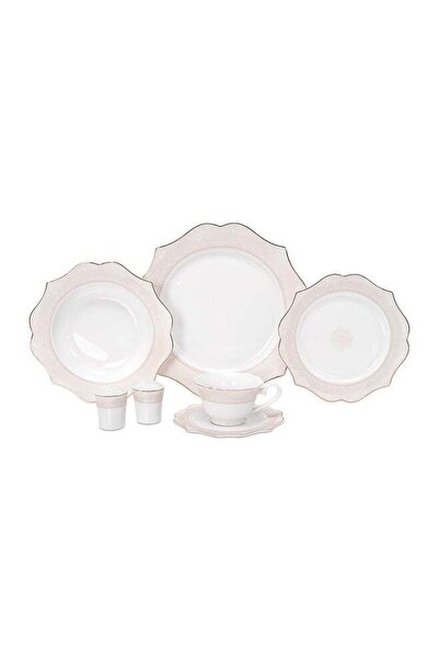 Generic La Mesa 32-Piece Porcelain Dinner Set White/Gold
