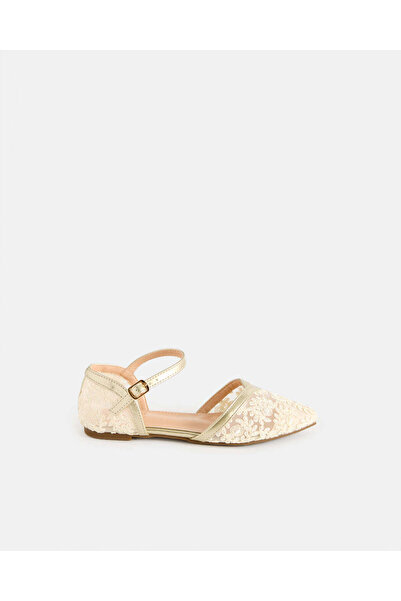REDTAG Senior Girls Beige Embroidered Ballerina