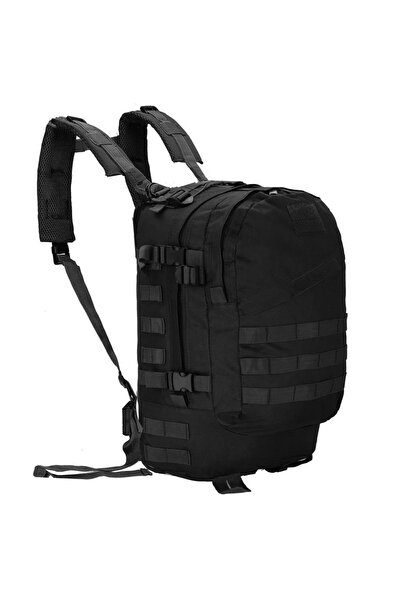 SERSIMO Rucsac militar de drumeție, impermeabil, compartimentat, 35L, negru