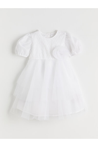 LC Waikiki فستان تول للبنات بأكمام بالون