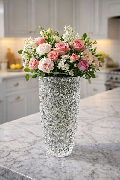 isra kristal Vază decorativă din sticlă cu textură de cristal – Vază modernă ...